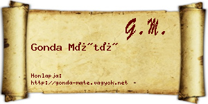 Gonda Máté névjegykártya